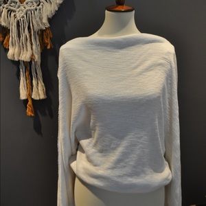Free People Palisades Off Shoulder White Sweater